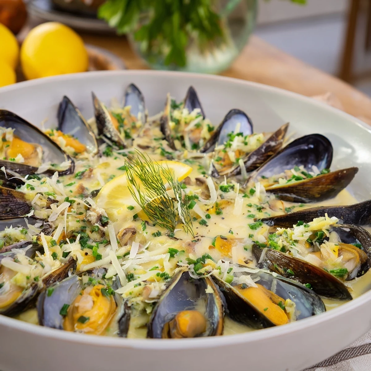 Golden-brown Harbor-Style Seared Scallops glistening under melting lemon-dill butter, ready to enjoy.