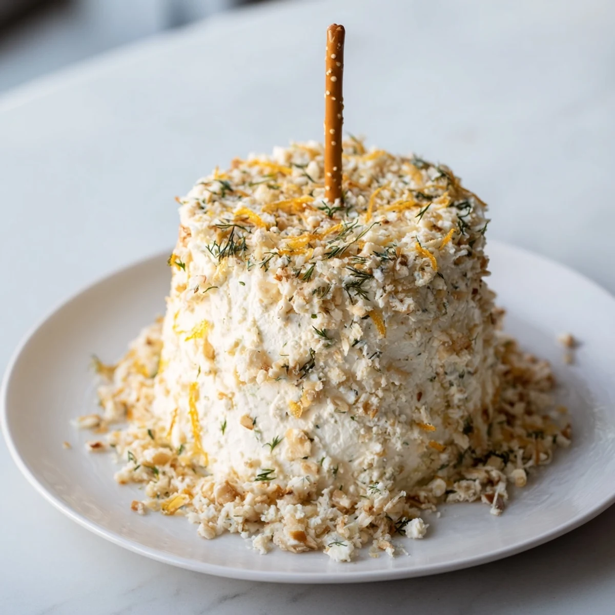Champagne Cork Cheese Balls, coated in walnuts, are ready for a celebratory appetizer platter.