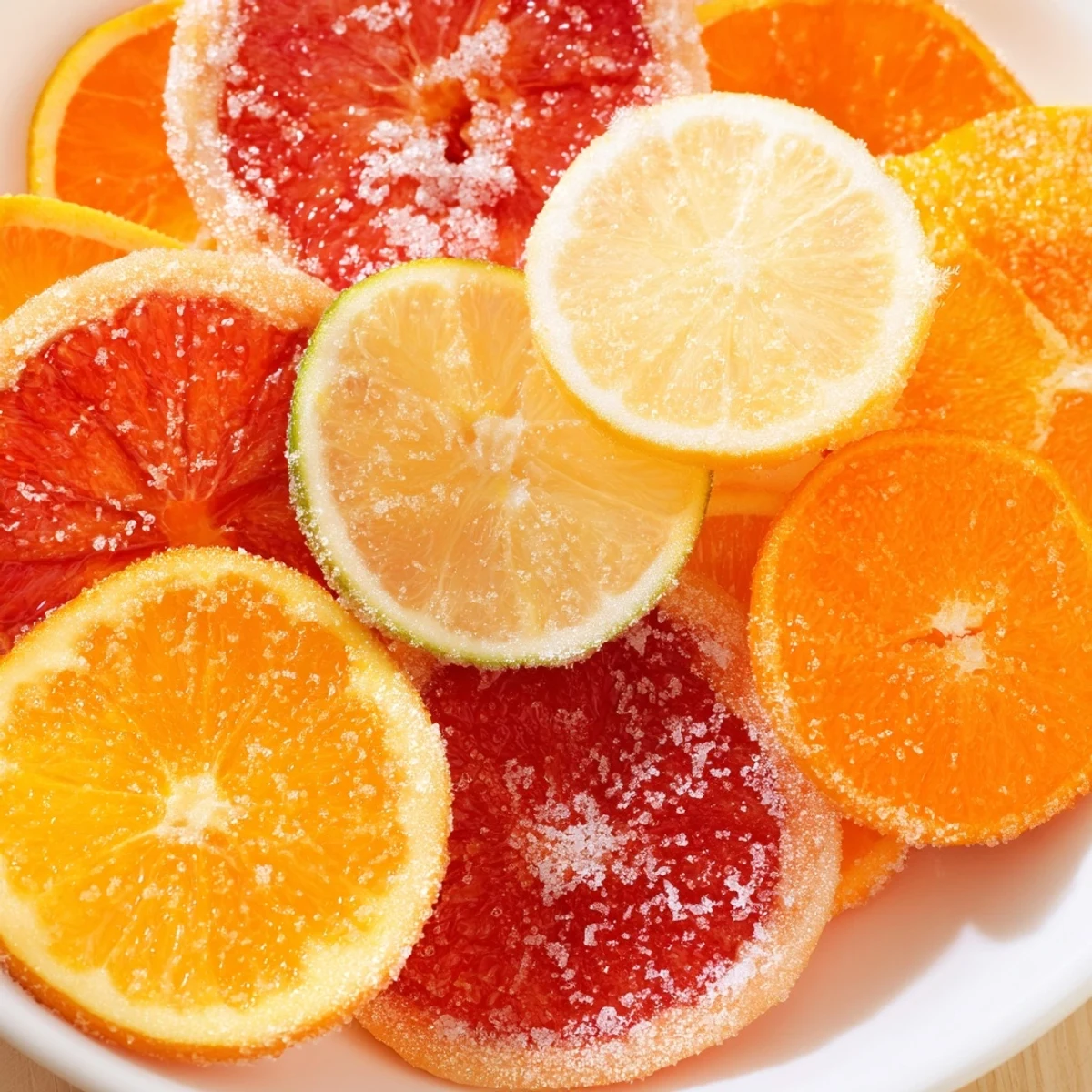 Vibrant citrus slices, perfect garnishes for adding zesty flavor to your mocktails or fun drinks.