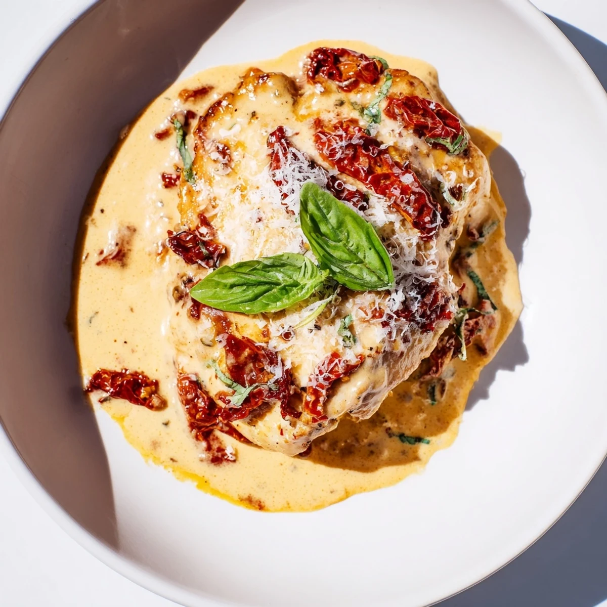 Golden-seared chicken bathed in a rich sauce, topped with a delicate Parmesan "snow," it's Marry Me Chicken.