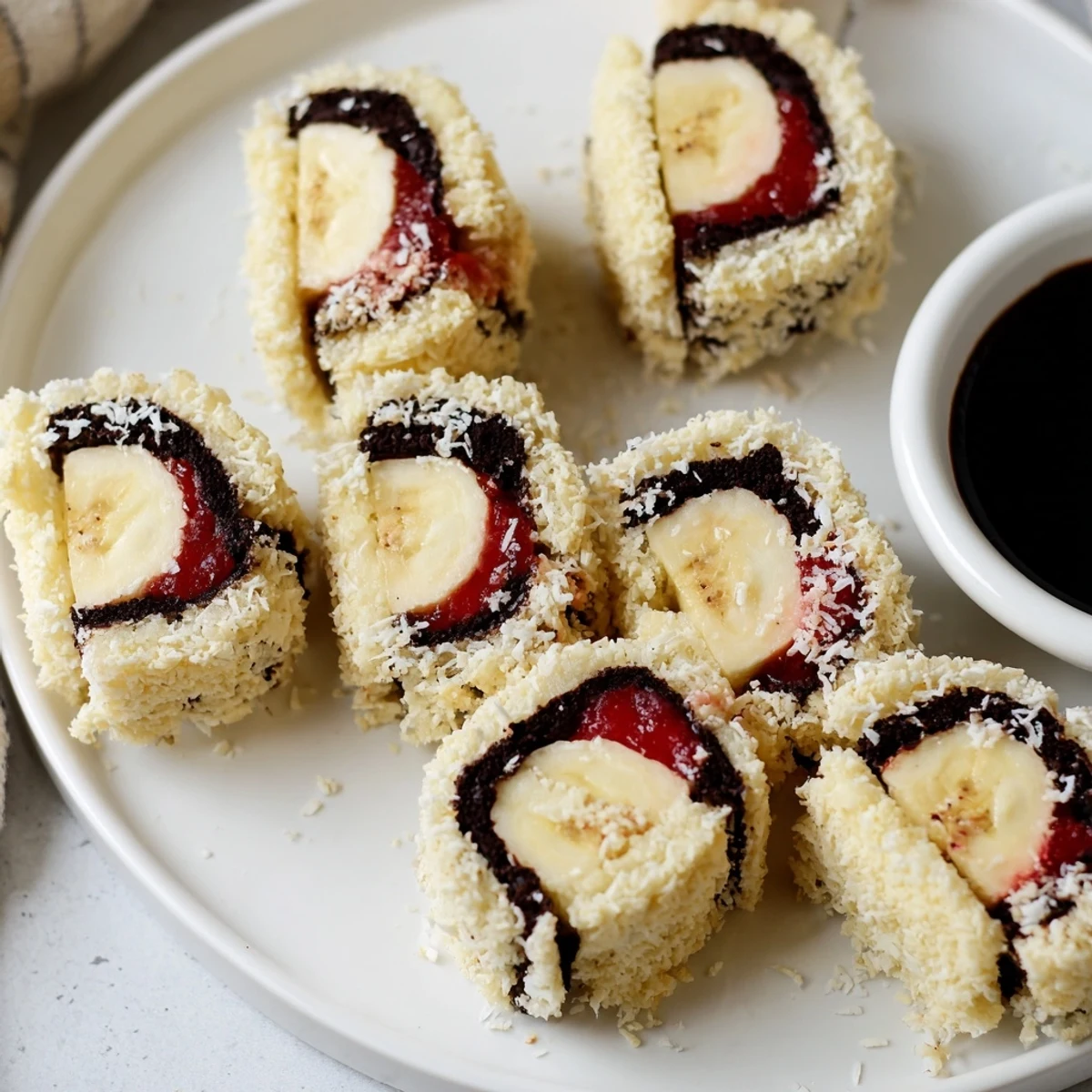These Oreo cookie sushi rolls are rolled around banana, a sweet treat ready to eat.