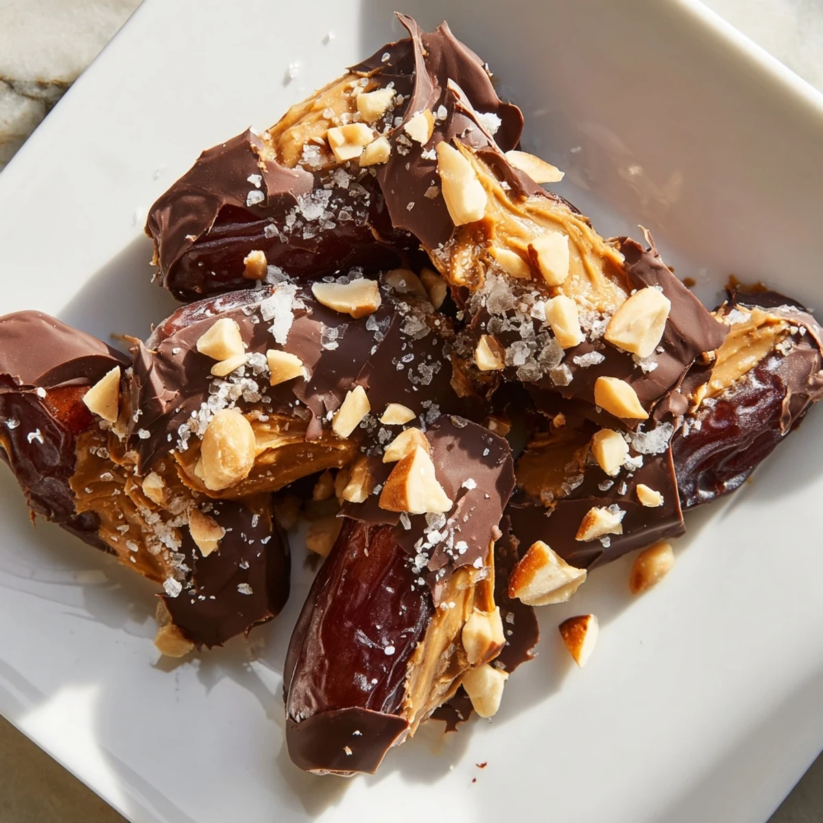 Date Bark Snickers-Style recipe, featuring a visually appealing close-up of the delicious treat, ready to eat.