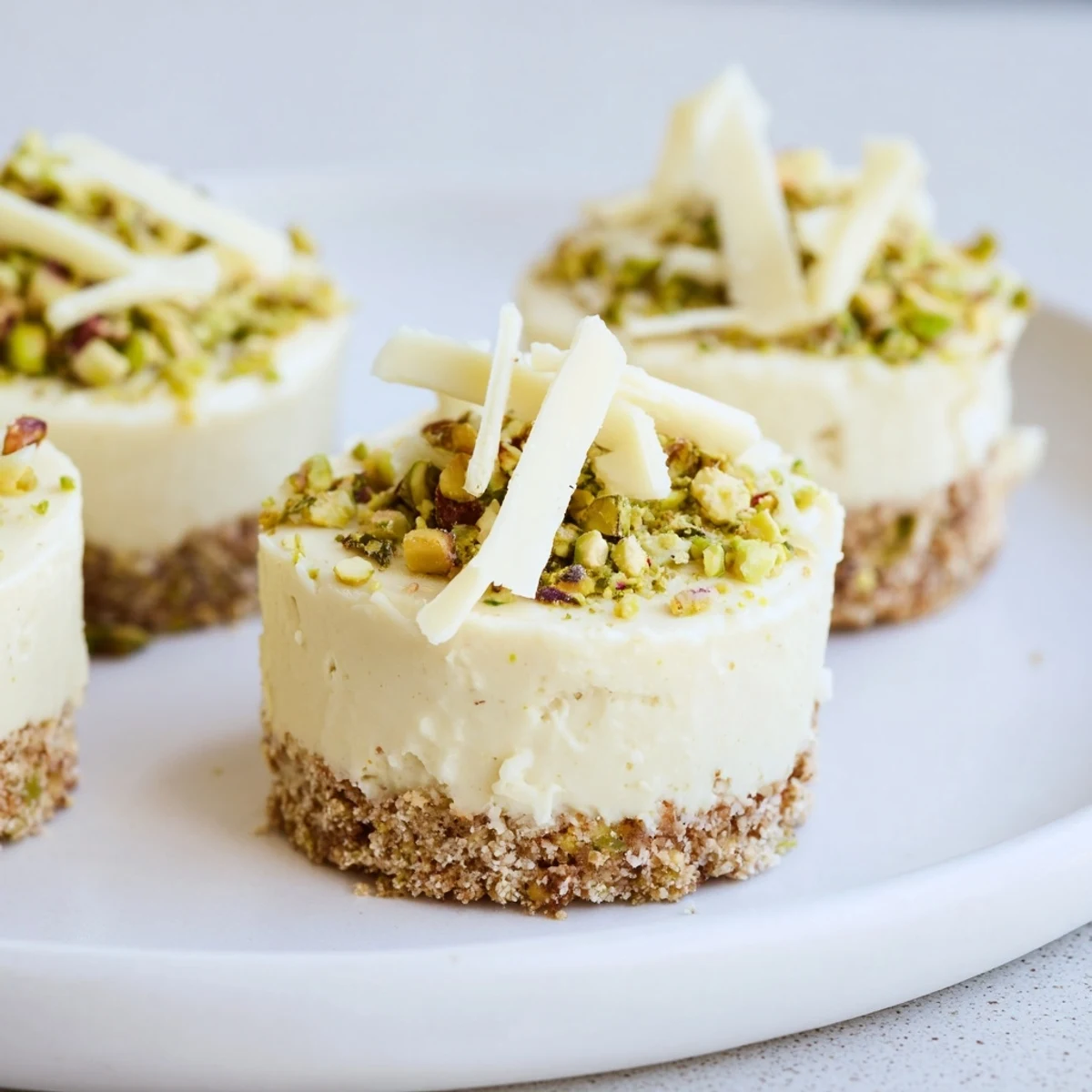 Delectable Pistachio Cheesecake Bites with a creamy filling, showcasing a perfect bite-sized dessert presentation.
