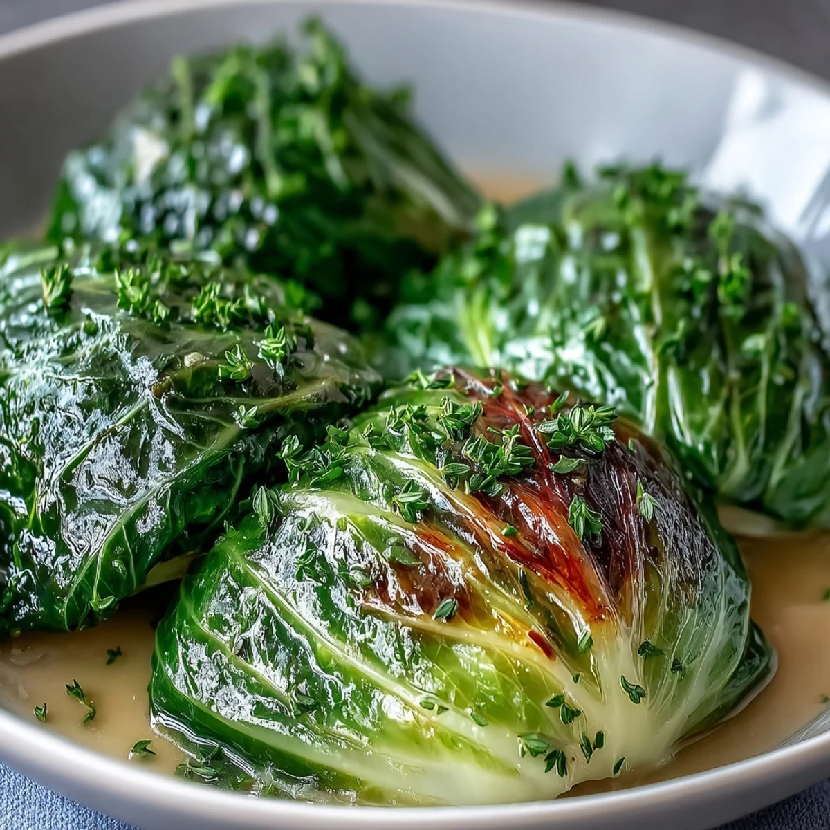 Herby Cabbage in Parmesan Broth