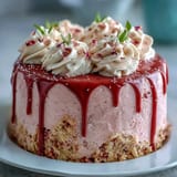 Visually stunning Bridal Shower Rosé Velvet Cake, ready for celebration.