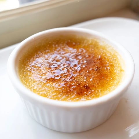 Golden, crackly 3-Ingredient Crème Brûlée with a smooth, rich custard base, ready to enjoy.