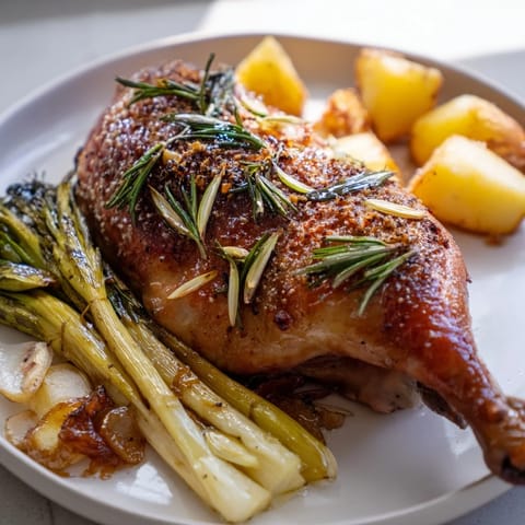 A close-up of a perfectly roasted chicken, showing its juicy meat seasoned perfectly with rosemary.