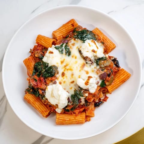 Warm Baked Ziti Ricotta Spinach