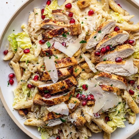 Chicken Caesar Pasta Pomegranate