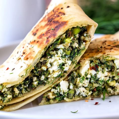 Turkish Spinach Feta Flatbread