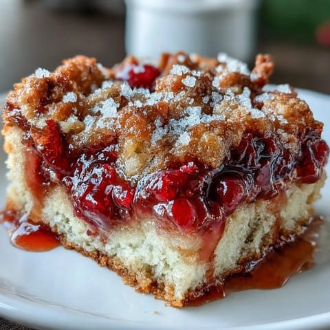 Crispy Cranberry Cobbler with golden buttery topping and bubbling tart cranberries, perfect for holiday gatherings.