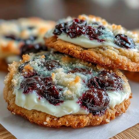 Blueberry Cheesecake Swirl Cookies