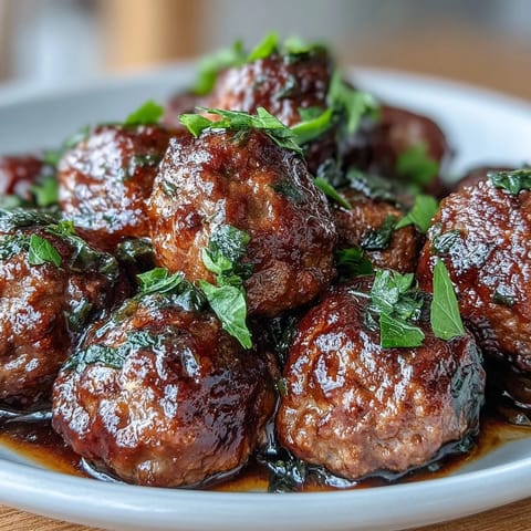 Savory frozen meatballs simmered in au jus and ranch seasoning, topped with sliced pepperoncini and butter in a crockpot.