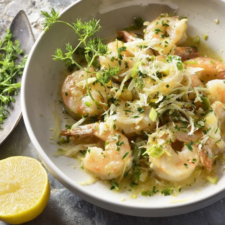 Close-up of Harbor-Style Seared Scallops with vibrant lemon-dill sauce, offering a taste of the coast.