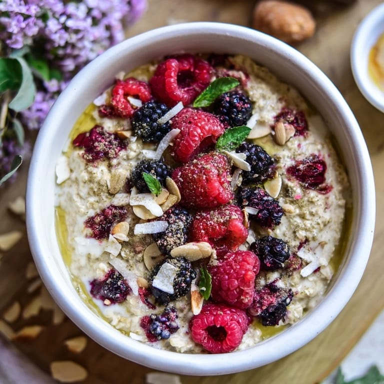Imagine a bowl of Overnight Oats; full of textures from berries and nuts, drizzled with sweet honey.
