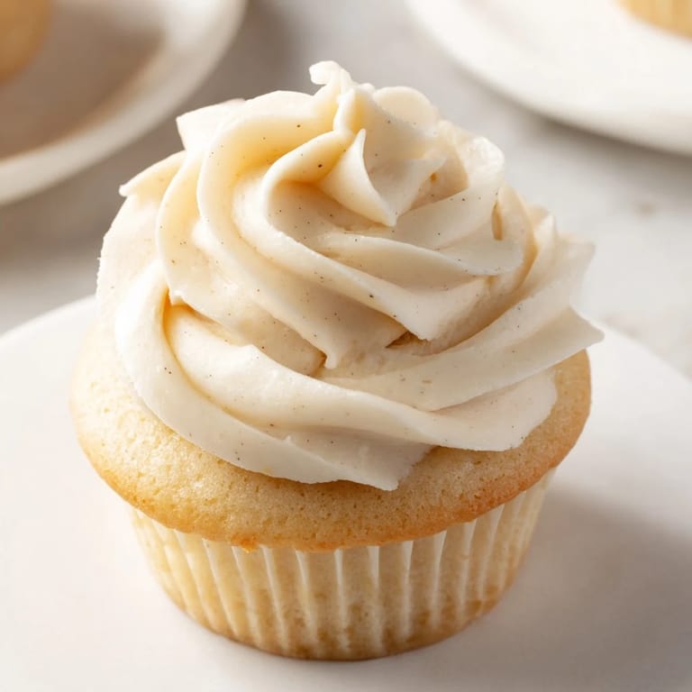 Indulge in these homemade vanilla cupcakes, boasting a tender crumb and light, airy buttercream frosting.