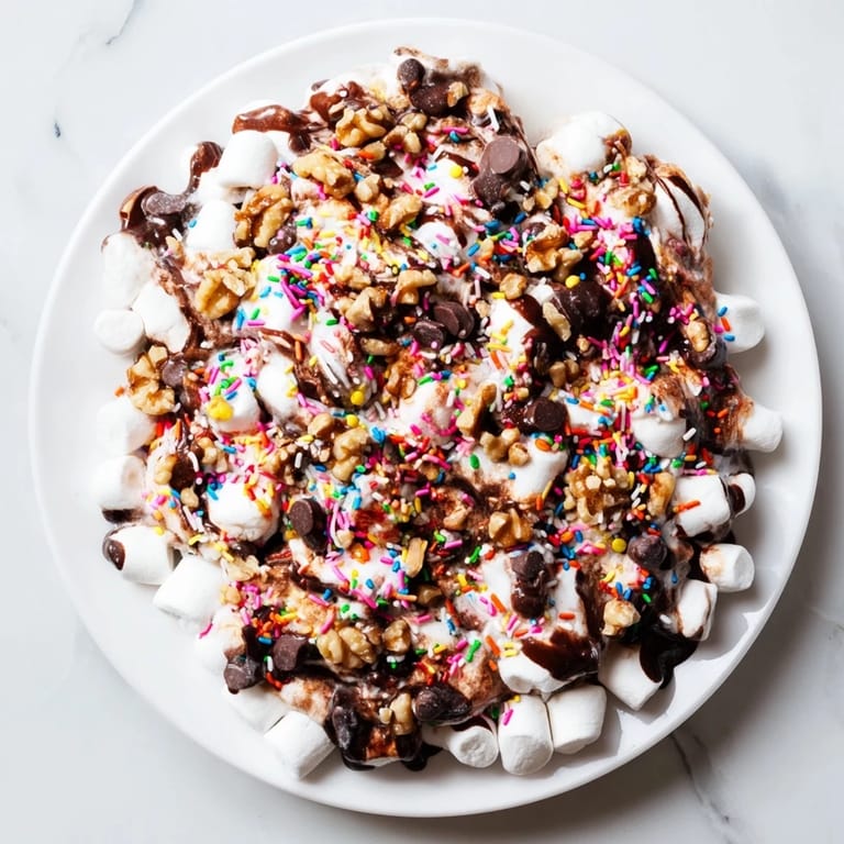 A warm, quick dessert of melted chocolate chips and marshmallows, ready in minutes.
