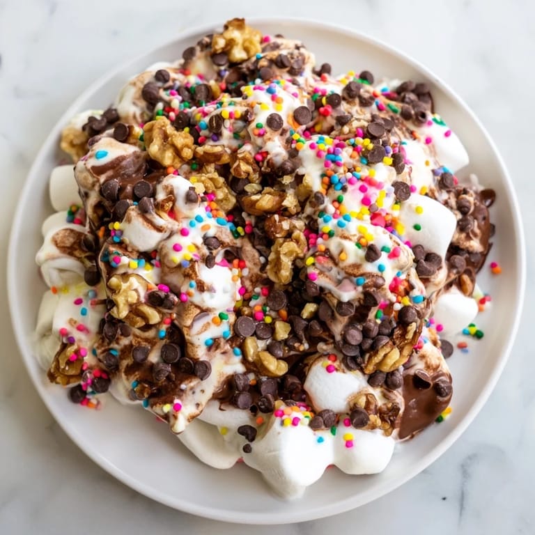 Sweet, melty, mini marshmallows and chocolate chips make this quick dessert perfect.