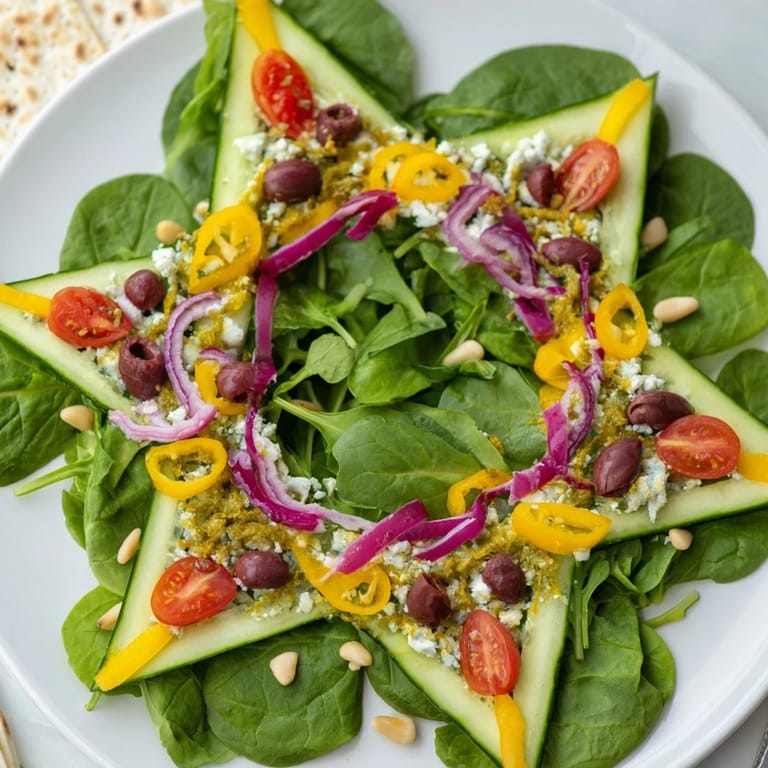 A visually appealing Star of David Salad Platter, perfect for a Hanukkah appetizer, with bright colors.