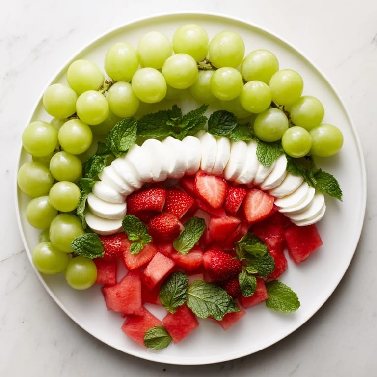A delicious, colorful Summer Watermelon Slice: cool watermelon, fresh berries, and cheese make a summery snack.