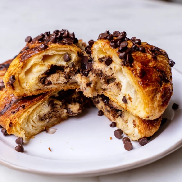 Enjoy a morning treat of buttery Chocolate Cookie Croissants, perfectly baked with a soft, chocolatey center.