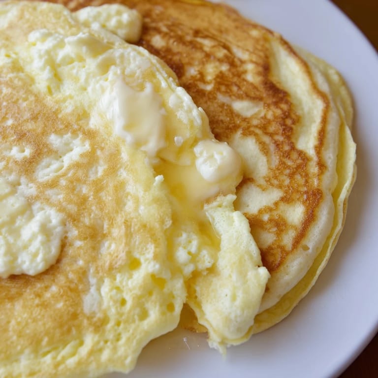 Homemade fluffy scrambled pancakes, gently scrambled in a pan, ready to be topped with your favorites.