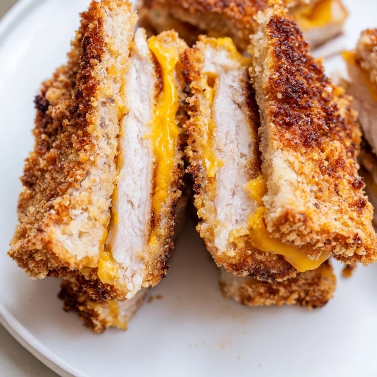 A close-up of a hearty Crispy Panko Pork Chop Grilled Cheese, perfect for lunch or dinner.