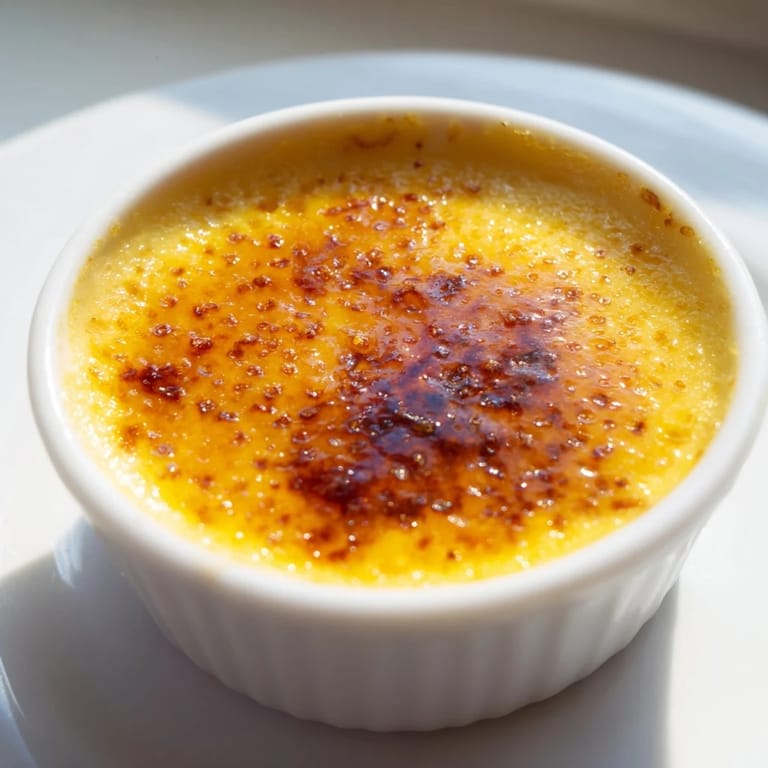 Elegant 3-Ingredient Crème Brûlée, showing the satisfying crack of the caramelized sugar topping.