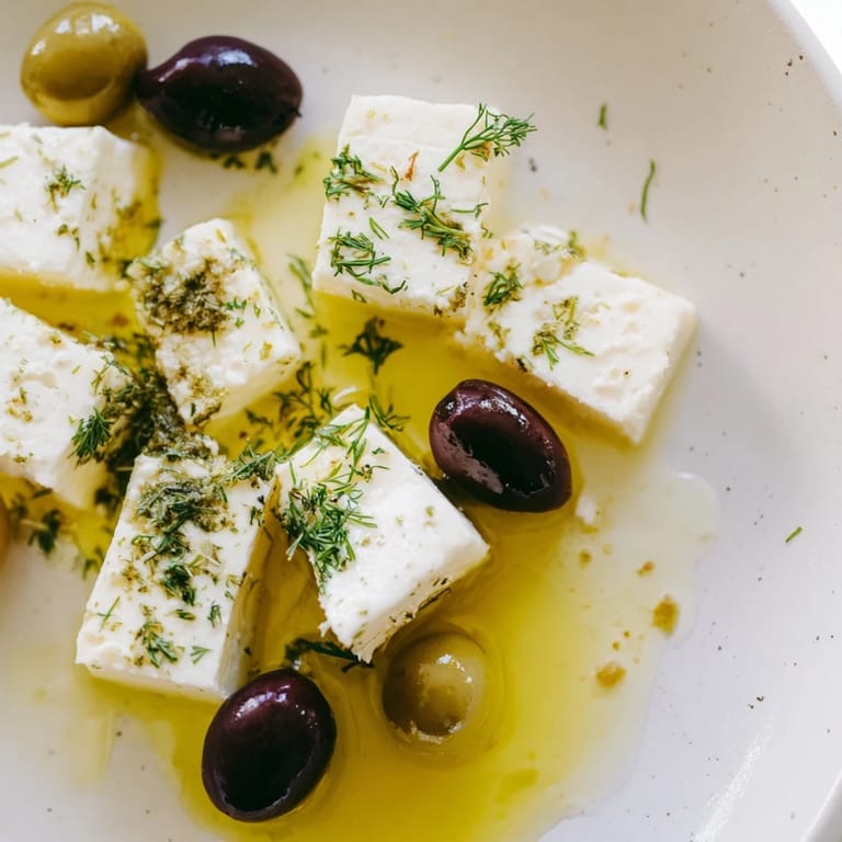 Golden-brown pita bread and creamy feta surround the Turkish Olives & Cheese Board, perfect for dipping.