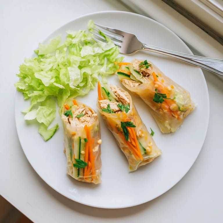 Fresh Garlicky Pulled Chicken Wraps displayed on a wooden board, showing shredded chicken and crisp veggies.