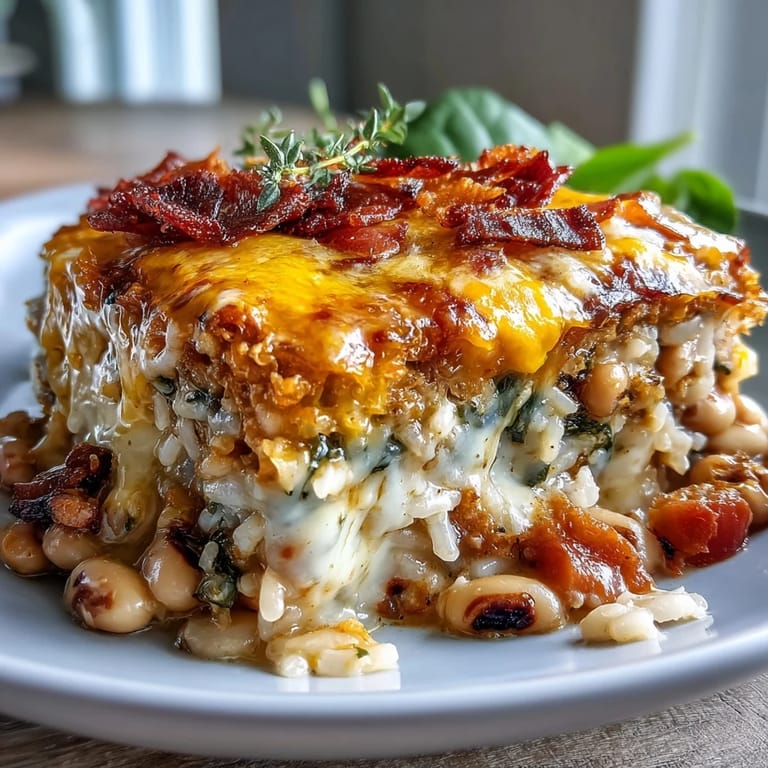 Fresh cilantro garnish and sliced avocado accompany the Tex Mex Black Eyed Pea Casserole, highlighting a vibrant, spicy, and cheesy weeknight dinner recipe.