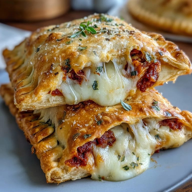 Golden, crispy High Protein Pizza Hot Pockets are arranged on a white plate, paired with a green salad for a balanced meal.