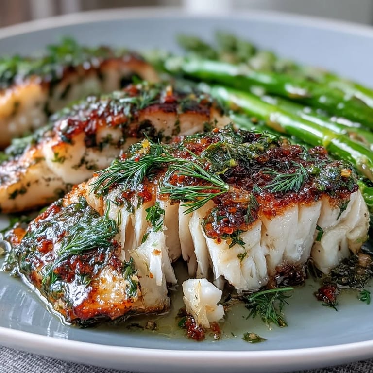 Golden-baked lemon herb tilapia paired with vibrant green asparagus spears, a perfect low-carb meal for weight loss.  