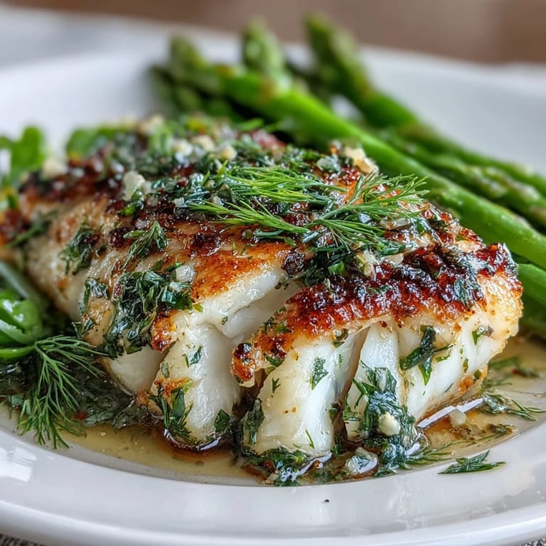 Aromatic lemon and dill-infused tilapia fillets alongside tender steamed asparagus, ideal for a quick, nutritious weeknight dinner.