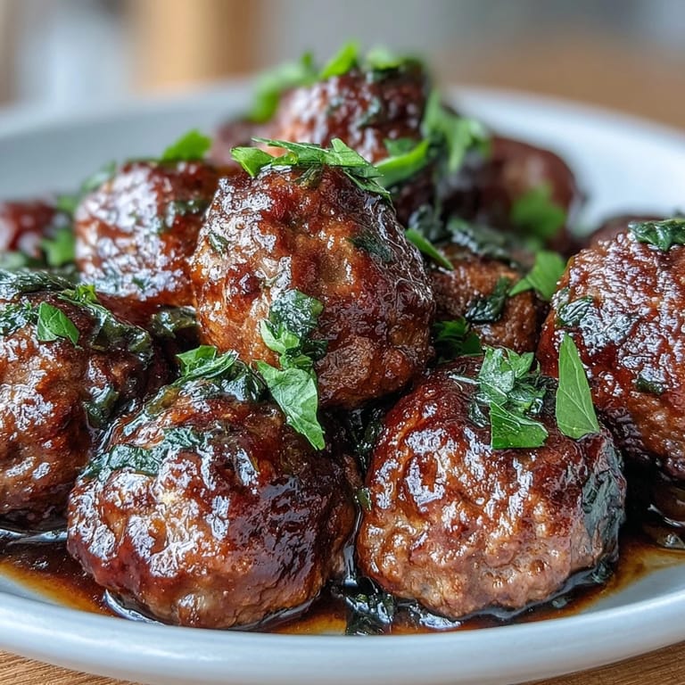 Savory frozen meatballs simmered in au jus and ranch seasoning, topped with sliced pepperoncini and butter in a crockpot.