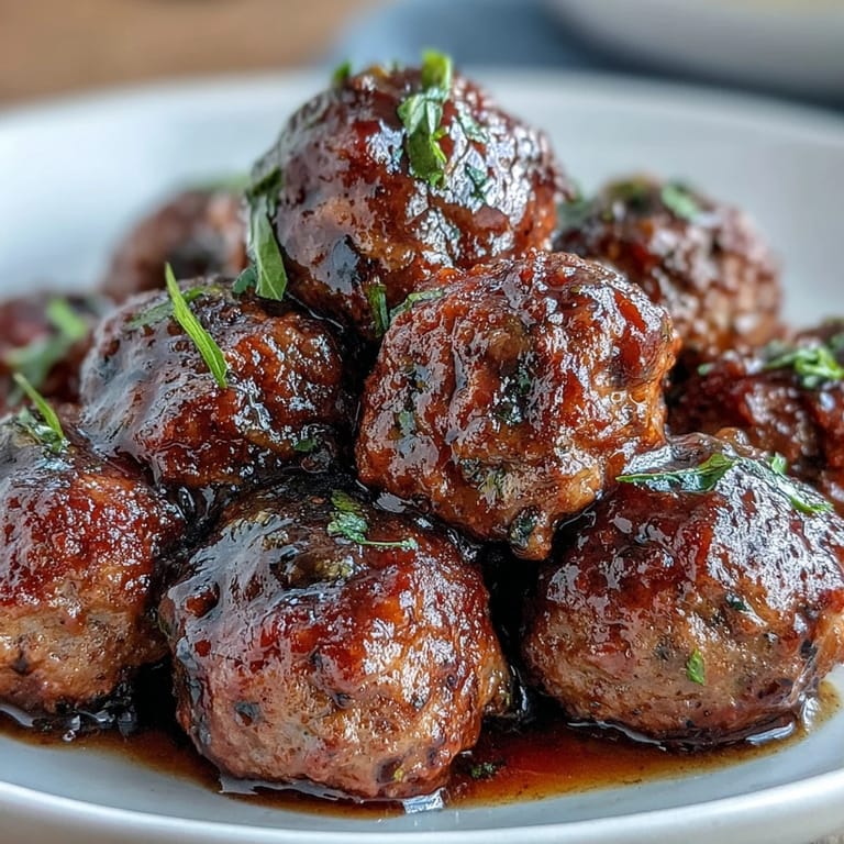Tender crockpot meatballs cooked with ranch mix, au jus gravy, and zesty pepperoncini peppers for a crowd-pleasing meal.