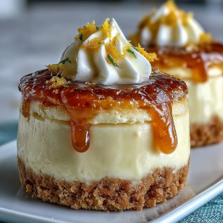 Individual Limoncello Cheesecake Jars featuring smooth cream cheese filling, crisp biscuit crust, and vibrant lemon zest topping.