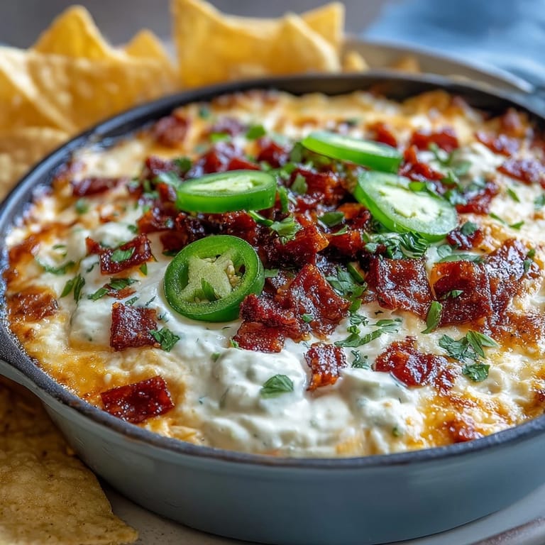 Creamy, spicy queso dip loaded with savory chorizo, pico de gallo, and jalapeños, perfect for sharing at parties.  