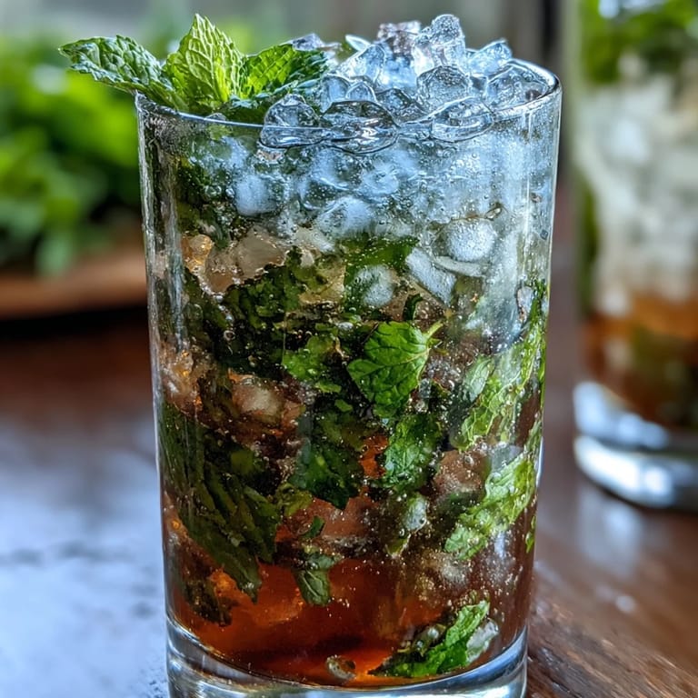 Alcohol-free Mint Julep Mocktail with crushed ice, mint syrup, and lemon juice, garnished with fresh mint for a festive, Southern-inspired beverage
