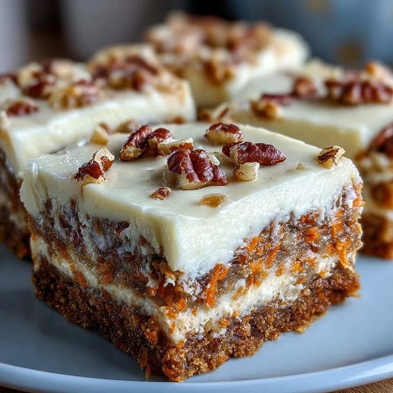 Irresistible carrot cake cheesecake bars combining tender carrot cake with rich cheesecake, perfect for springtime gatherings.
