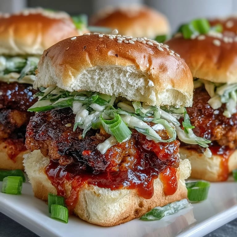 A close-up view shows juicy ground turkey filling topped with fresh slaw on toasted buns, ready to eat. 