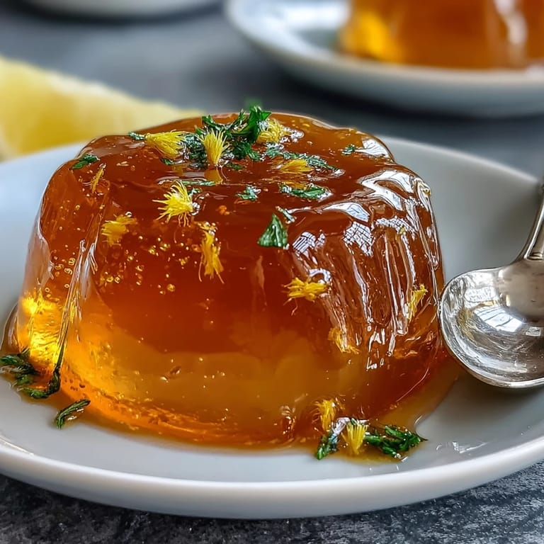 Dandelion jelly with fresh lemon and honey, spread on warm toast with a pat of butter.