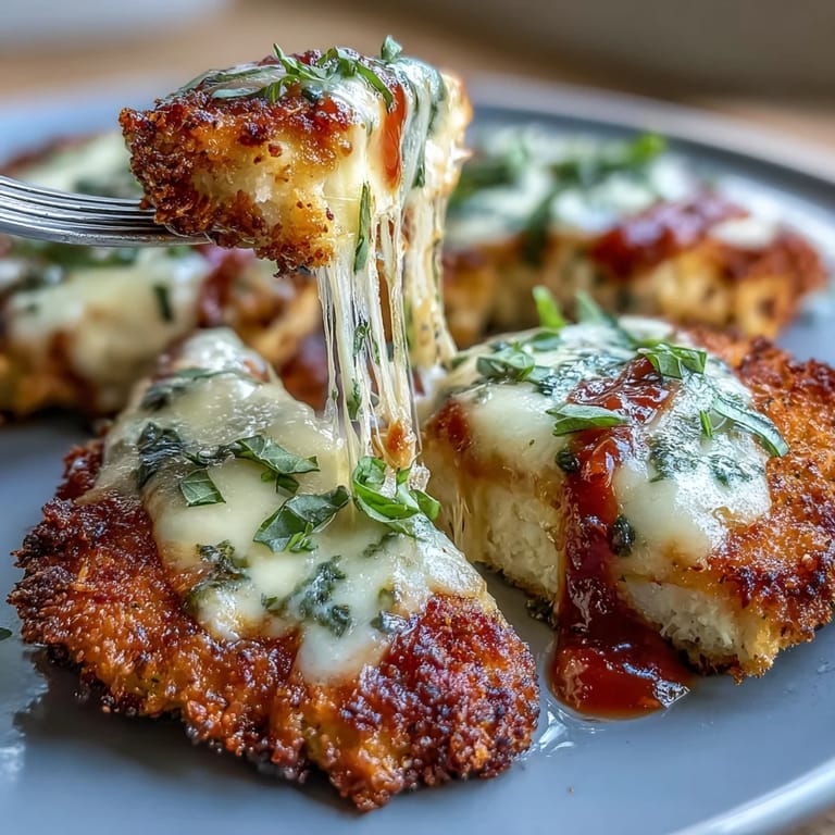 Easy air fryer chicken parmesan featuring crunchy panko coating, savory marinara, and gooey melted cheese—ready in just 25 minutes.