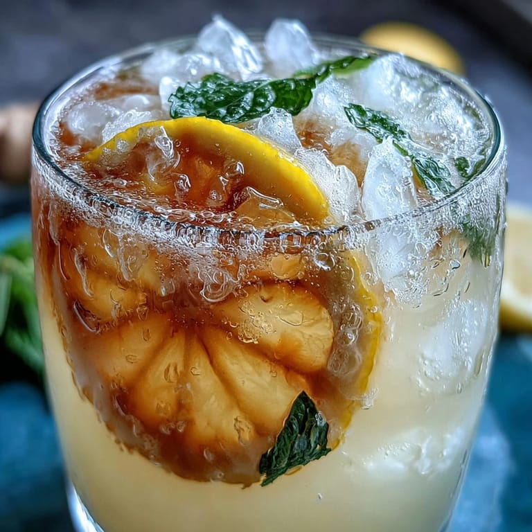Refreshing ginger prebiotic lemonade served in clear glasses with lemon wedges, highlighting the healthy gut-friendly beverage.