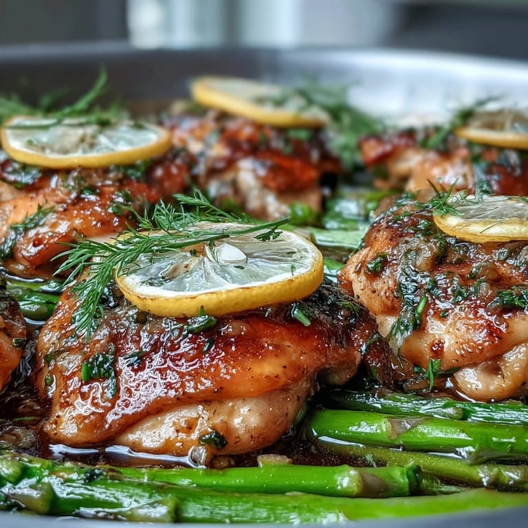 Easy One-Pan Lemon Herb Chicken and Asparagus, perfectly baked for a weeknight meal.