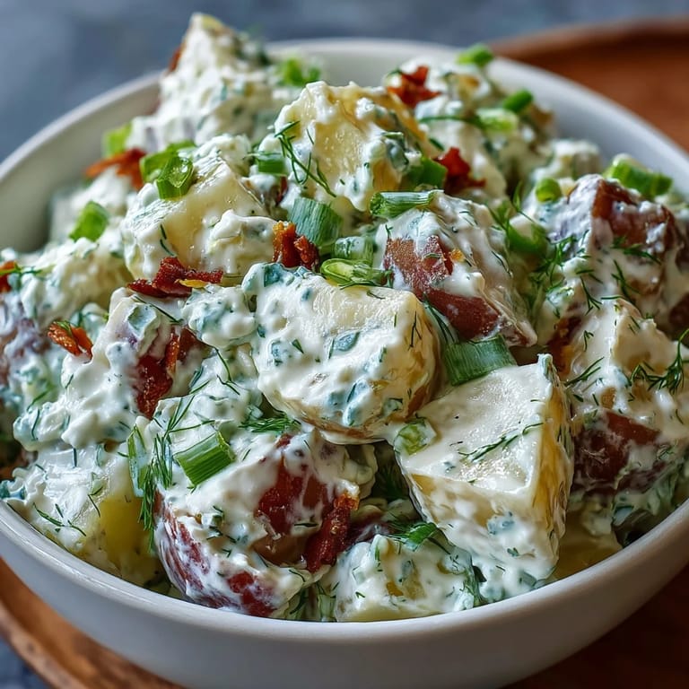 Vibrantly plated Juneteenth Soul Food Potato Salad, a perfect summer side dish.