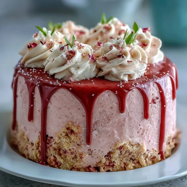 Visually stunning Bridal Shower Rosé Velvet Cake, ready for celebration.